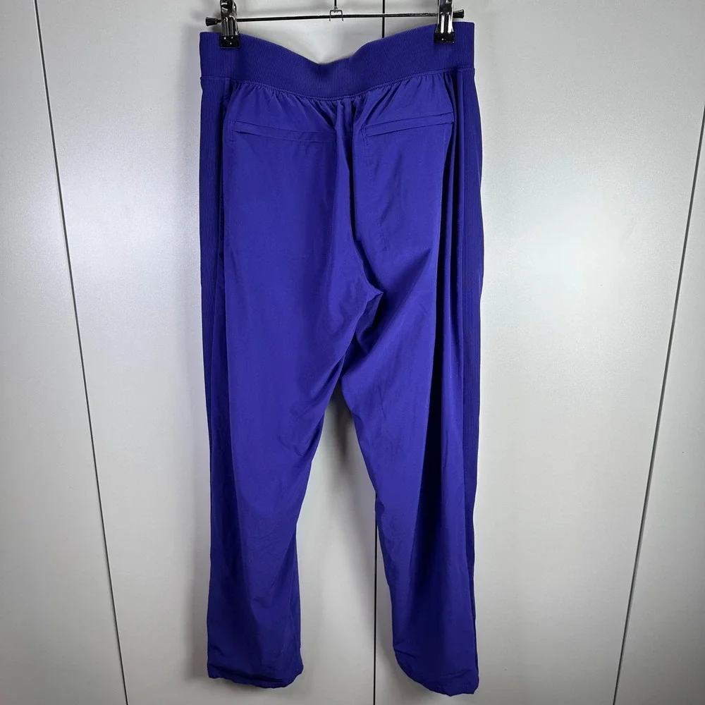 Athleta Womens 0/P Purple Jogger Pants Elastic Waist Ribbed‎ Detail Athleisure